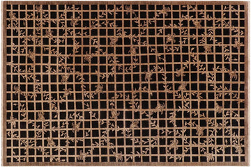 handmade Transitional Kafkaz Chobi Ziegler Black Brown Hand Knotted RECTANGLE 100% WOOL area rug 9 x 12